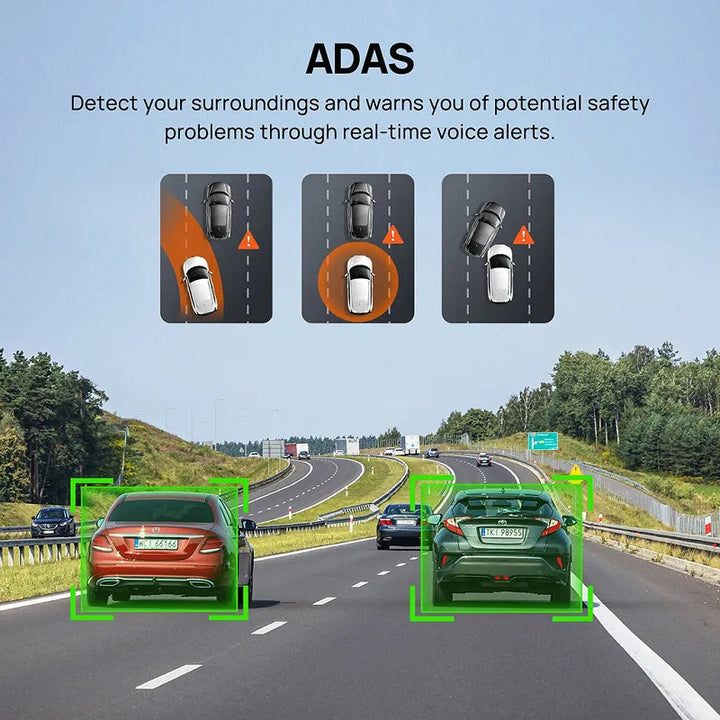 Dash Cam 3K HD with 2-Inch Screen, Supports 24-hour Monitoring